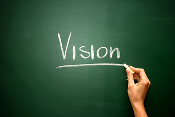 Vision on the blackboard with chalk writing