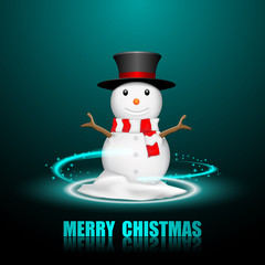 Merry Christmas Snowman Greeting card, vector illustration