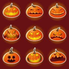 Halloween Pumpkin Character Emoticon Icons