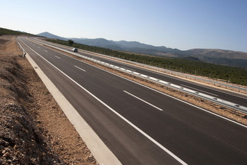 Highway in Croatia on sunrise