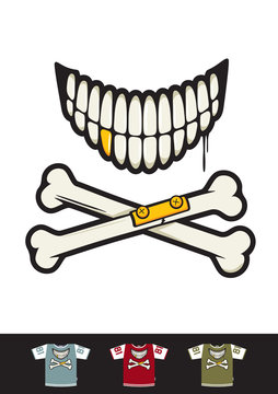 Bone skull smiley