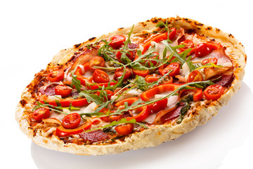 Pizza on white background