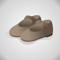 Zapatos niña fondo gris