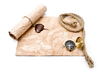 old maps and compass