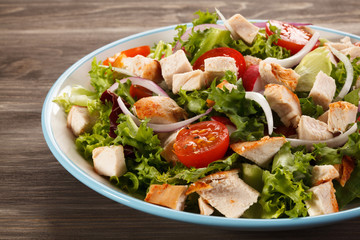 Roast chicken fillet and vegetables