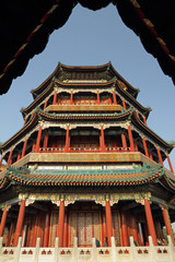 Naklejka premium Tower of Buddhist Incense at Summer Palace in Beijing, UNESCO
