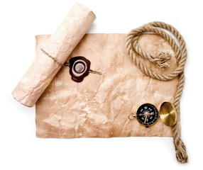 old maps and compass