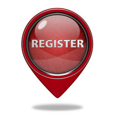 register pointer button on white background