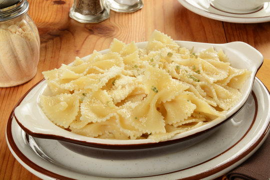 Buttered pasta with parmesan cheese