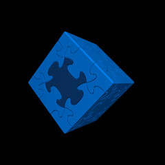 Cube Puzzle 008 - Blue & Black