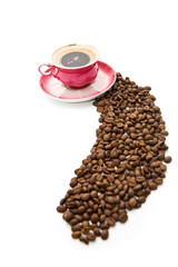 cup of coffee with grains