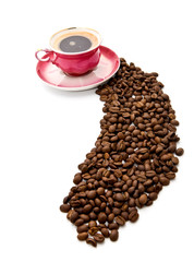 cup of coffee with grains