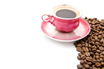 cup of coffee with grains