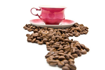 cup of coffee with grains