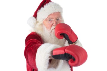 Santa Claus punches with his right