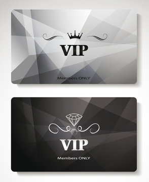 Vip cards with the abstract background
