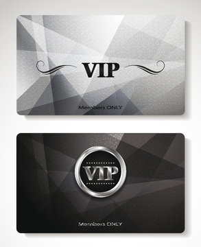 Set of platinum Vip cards with the abstract background