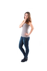 Fototapeta premium Stehende junge Frau