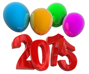 2015 on balloons (clipping path included)