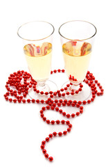 glasses with christmas decorations