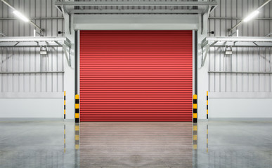 Roller door or roller shutter. Also called security door or security shutter with automatic system....