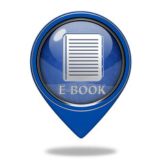 E-book pointer icon on white background