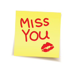 miss you note on post it