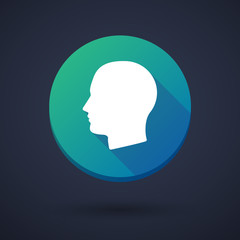 Long shadow icon with a head