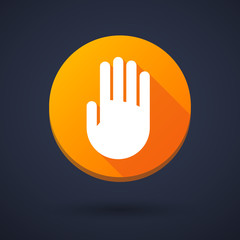 Long shadow icon with a hand