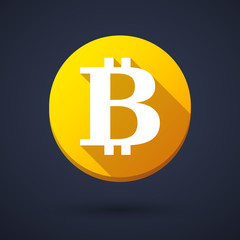 Long shadow icon with a currency sign