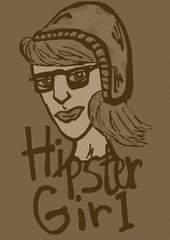Vintage hipster girl icon
