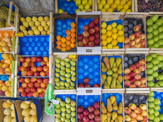 Fresh fruit stand in Greece