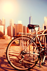 Bicycle and Manhattan view - 72409509