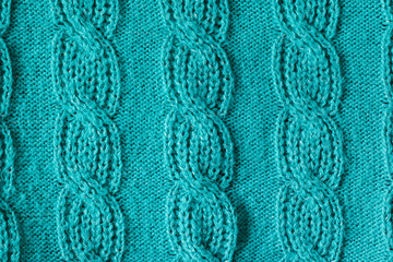 Green knitted wool texture can use as background