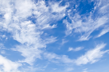 white clouds and blue sky