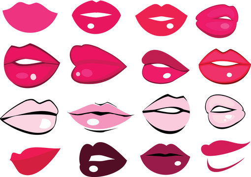 Cute fun pink lips shape collection