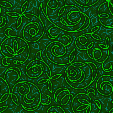 abstract floral green seamless background