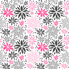 Cute pink seamless floral background