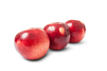 Shiny red autumn apples