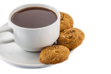 cup of coffee and cookies