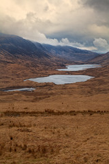Three lochs, autumn landscape on the Isle of Mull
