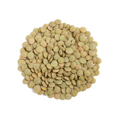Dry lentil in the form of a circle.