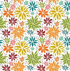 Cute colorful seamless floral background