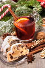 Glass of red mulled wine