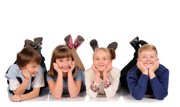 children lying on the floor