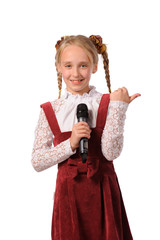 happy child with microphone in the hand