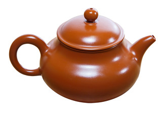 Sand-fired pot  Isolated on white