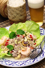 spicy lemongrass salad, yam takrai, thai cuisine