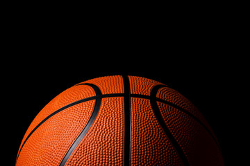 Basketball on black background