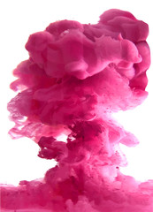 Pink cloud of ink